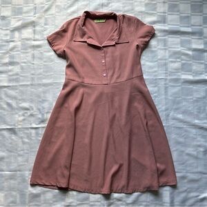 Mami Maternity Pink Collared T-shirt Dress with Lace Back Detail